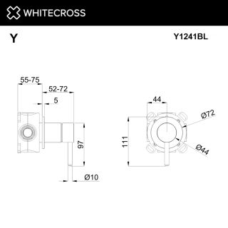 Смеситель скрытого монтажа на 1 потребитель WHITECROSS Y Y1241NIB брашированный никель